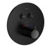 SMART CLICK змішувач для душу, термостат, прихований монтаж, 2 режими, кнопки з регулюванням потоку, кругла накладка, латунь, чорний	