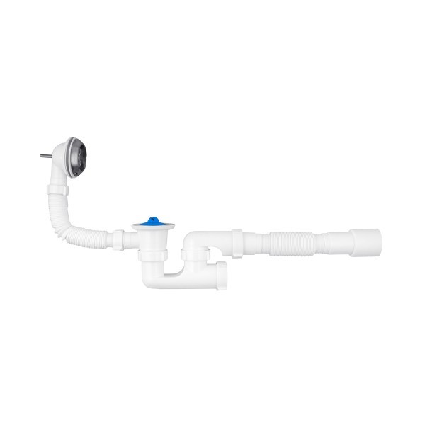 Сифон для ванни Agua BS03 1 1/2"х40/50 мм з переливом та ревізією Agua