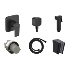 Комплект гігієнічного душу Vernis Shape з лійкою Noken Square, Matt Black 20220002