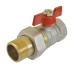 Кран шаровый 1/2" Standart с муфтой внутренний-наружный, ручка металл. бабочка FERRO