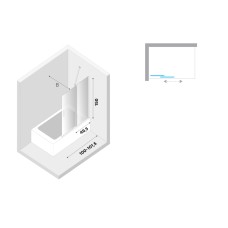 Шторка для ванни SMART BLACK 100x150 скло clear ACTIVE SHIELD 8mm