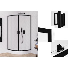 Душова кабіна півкругла SUVIA BLACK 2D R55 80x80х190 скло clear ACTIVE SHIELD 5мм, захисне покриття Душова кабіна півкругла SUVIA BLACK 2D R55 80x80х190 скло clear ACTIVE SHIELD 5мм, захисне покриття