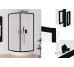 Душова кабіна півкругла SUVIA BLACK 2D R55 80x80х190 скло clear ACTIVE SHIELD 5мм, захисне покриття