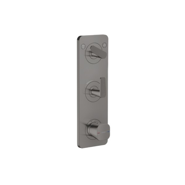 Термостат Axor Citterio C Cubic cut 380/120 для 2-х потребителей Polished Black Chrome (49701330)