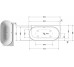 LUV Ванна пристенная 180x95 см правосторонняя с ножками и панелью, DuraSolid® (700432000000000)