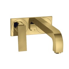 Змішувач Axor Citterio 220 Lever rhombic cut для умивальника зі стіни на пластині Polished Gold Optic 39171990 CITTERIO Сантехніка Axor (HansGrohe) — сторінка 7